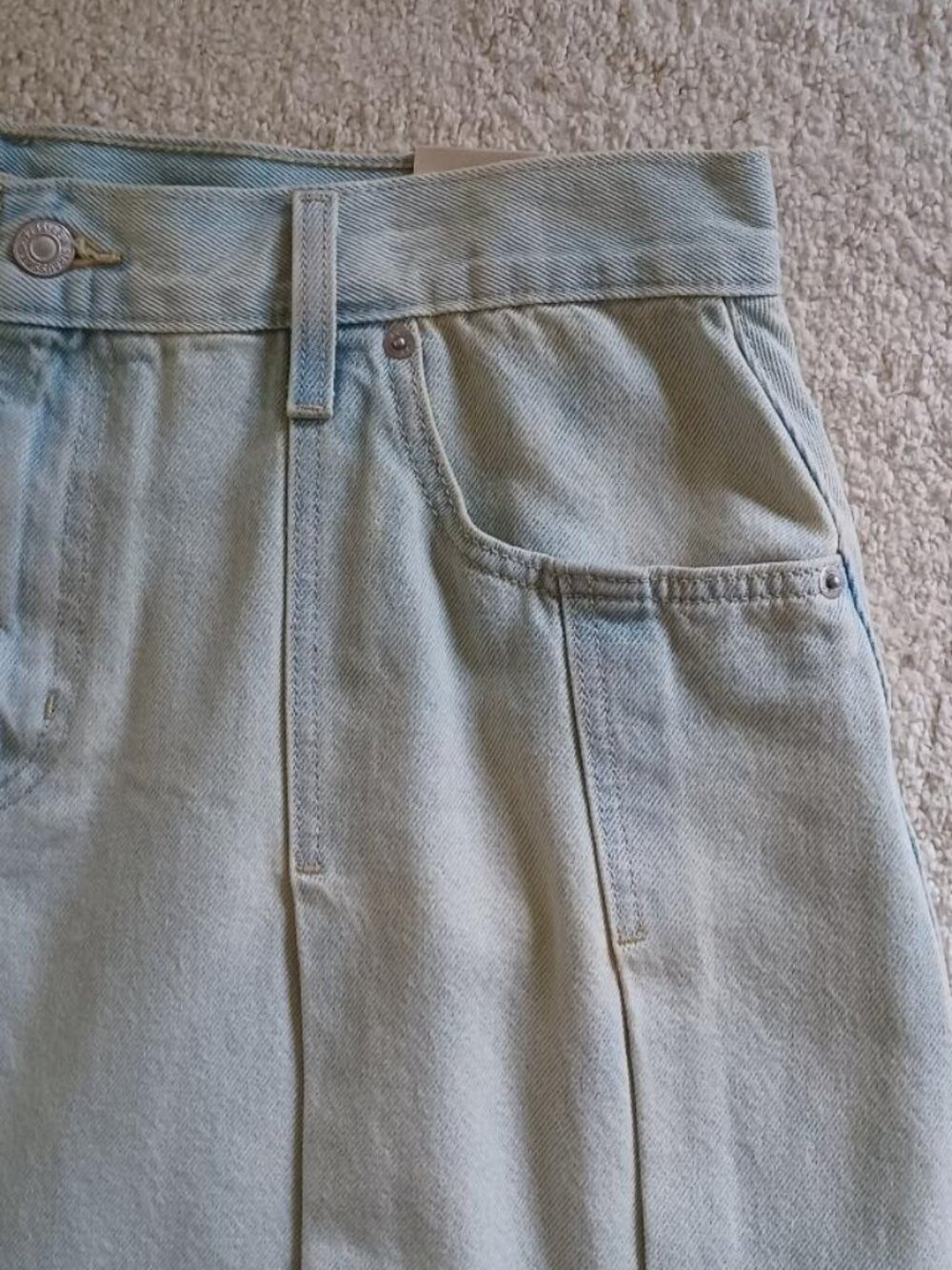 NEW! Levi's Pleated Denim Mini Skirt Size 12-14 (Levi's Size 32) - Picture 7 of 14